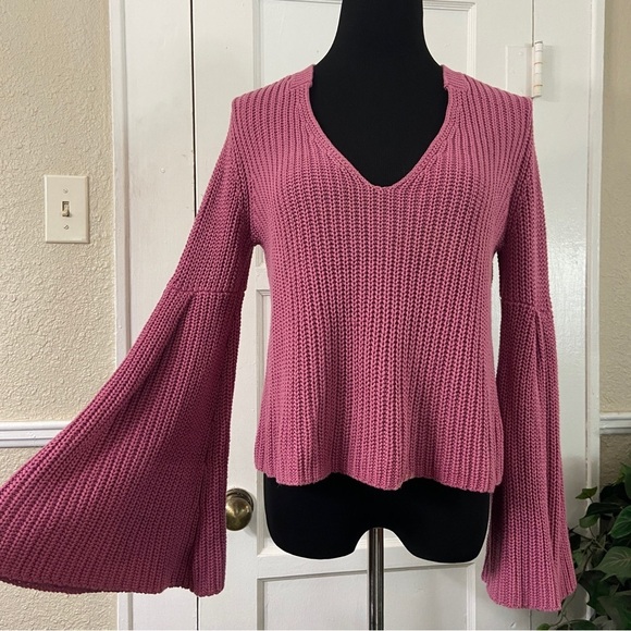 Free People Damsel Pullover Bell Sleeve Sweater Top - Picture 4 of 16